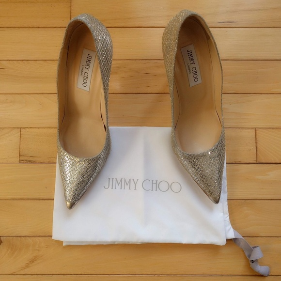 Jimmy Choo Shoes Jimmy Choo Silver Glitter Abel Wedding Pump 395